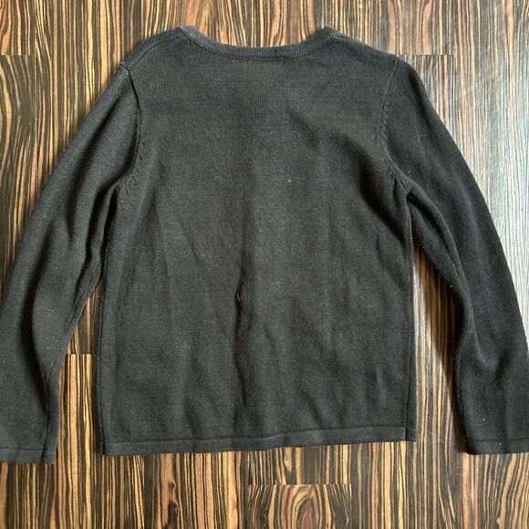 Vtg ML Design Sweater Size L Black Christmas Cardigan Winter Snowman Zip - Picture 7 of 7